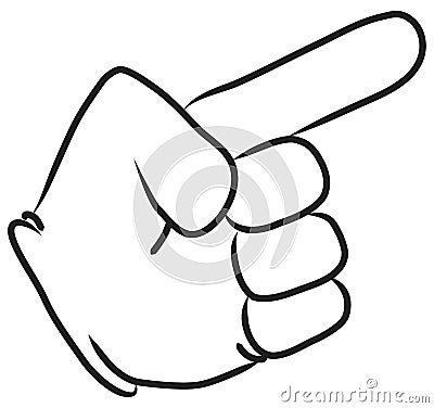 Cartoon hand pointing Stock Photo