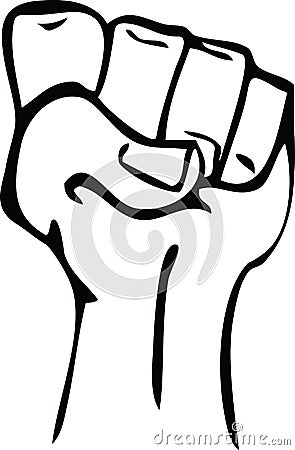 Cartoon Hand Protest Symbol Vector Illustration