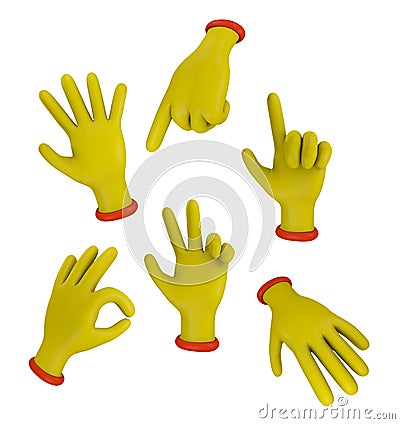 Cartoon hands Stock Photo