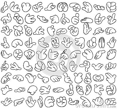 Cartoon hands set 2 Vector Illustration