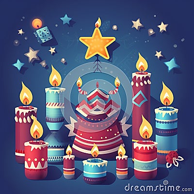 Cartoon Hanukkah Stock Photo