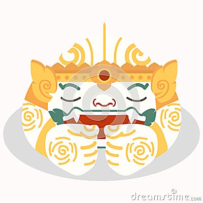 Cartoon Hanuman sleepingThai character vector Vector Illustration