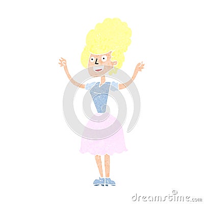 cartoon happy 1950's woman Stock Photo