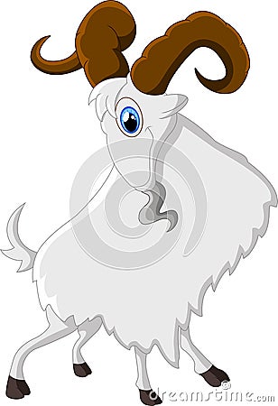 Cartoon happy animal goat Vector Illustration