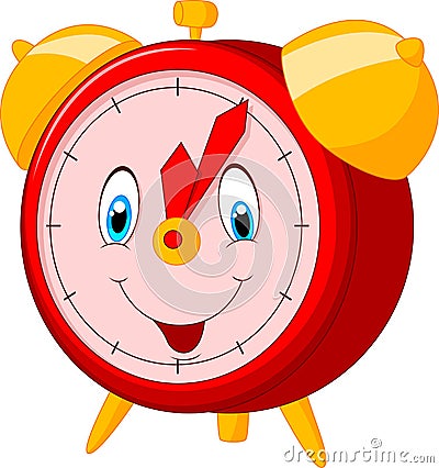 Cartoon happy clock Vector Illustration