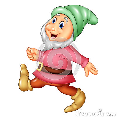 Cartoon happy dwarf Vector Illustration