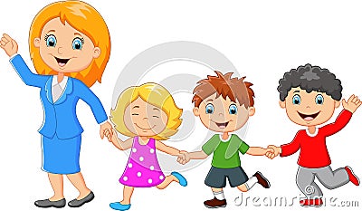 Cartoon happy family Vector Illustration