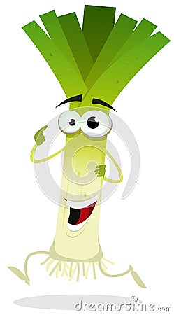 Cartoon Happy Leek Character Royalty Free Stock Photography - Image ...