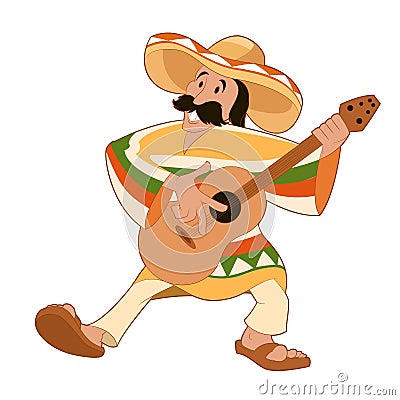 Cartoon happy Mexican Vector Illustration