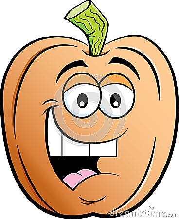 Cartoon happy smiling pumpkin. Vector Illustration
