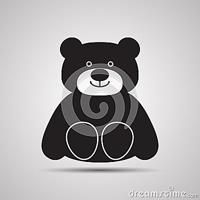 Cartoon happy teddy-bear with smile. Sitting toy Vector Illustration