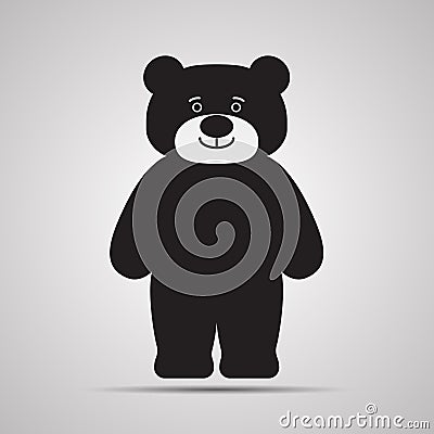 Cartoon happy teddy-bear with smile. Standing toy Vector Illustration