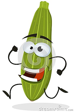 Cartoon Happy Zucchini Character Stock Photo
