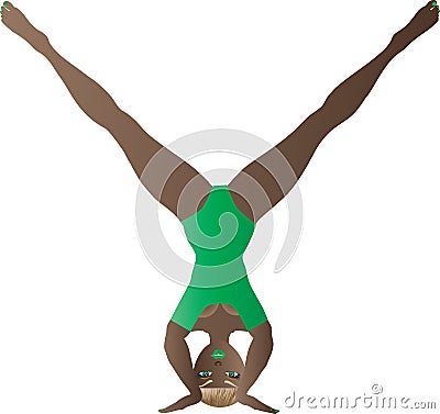 Cartoon Headstand Vector Illustration