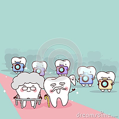 Cartoon health couple tooth Vector Illustration
