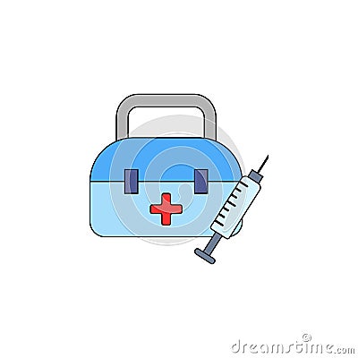 Cartoon health emergency aid toy colored icon. Signs and symbols can be used for web, logo, mobile app, UI, UX Vector Illustration