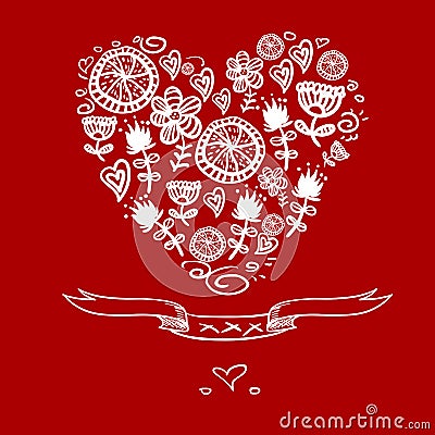 Cartoon hearts background Vector Illustration