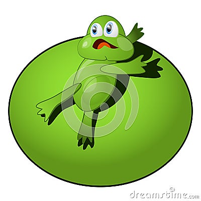 Cartoon Hero Frog Vector Illustration