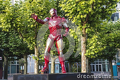 Cartoon hero sculpture in defense Editorial Stock Photo