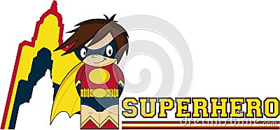 Cartoon Heroic Superhero Vector Illustration