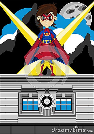 Cartoon Heroic Superhero Vector Illustration