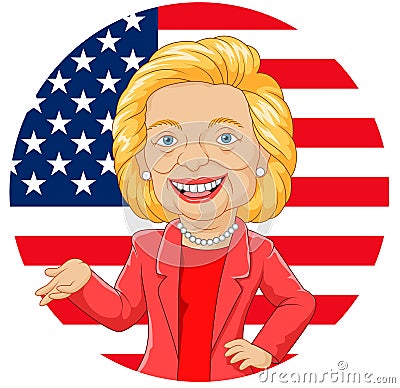Cartoon Hillary Clinton Character Vector Illustration