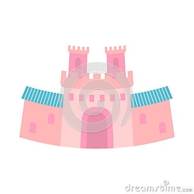 Cartoon hink fairy tale castle gate Vector Illustration