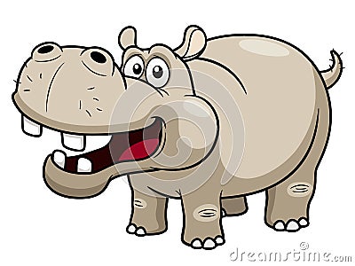 Cartoon Hippopotamus Vector Illustration