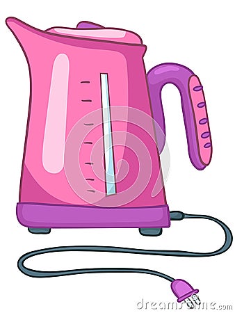 Cartoon Home Kitchen Kettle Vector Illustration