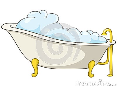 Cartoon Home Washroom Tub Vector Illustration