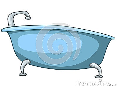 Cartoon Home Washroom Tub Vector Illustration