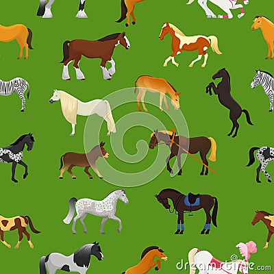 Cartoon horse vector cute animal of horse-breeding or equestrian and horsey or equine stallion illustration animalistic Vector Illustration