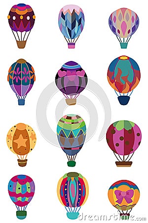 Cartoon hot air balloon icon Vector Illustration