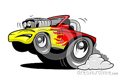 Cartoon hot rod Vector Illustration