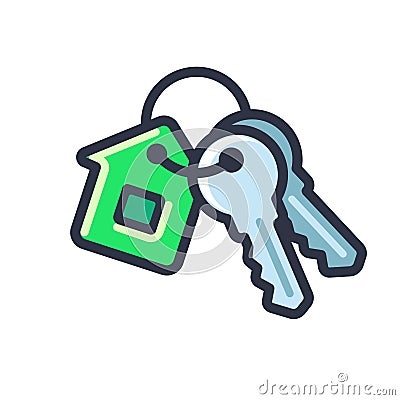 Cartoon house keys icon Vector Illustration