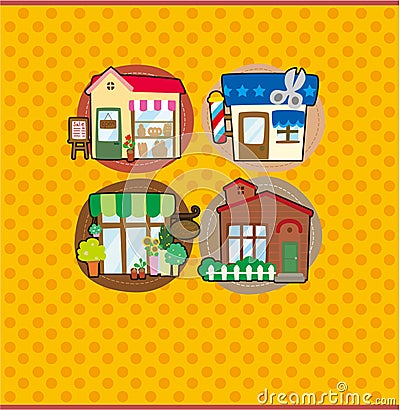 Cartoon house/shop card Vector Illustration