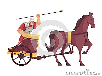 Cartoon Gladiator Icon Vector Illustration