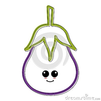 Cartoon icon of a happy eggplant Vector Illustration