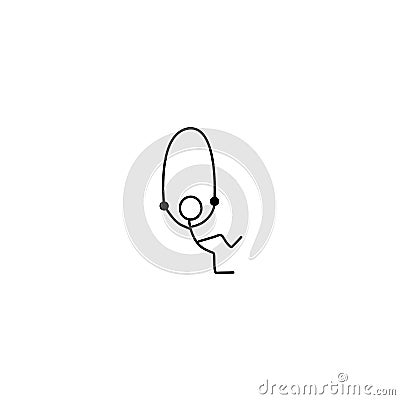 Cartoon icon of sketch little boy in cute miniature scenes. Vector Illustration