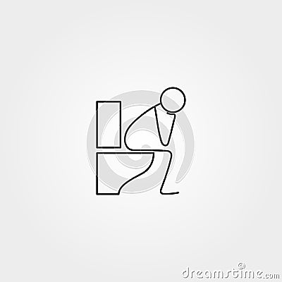 Cartoon icon of sketch stick figure doing life routine Vector Illustration