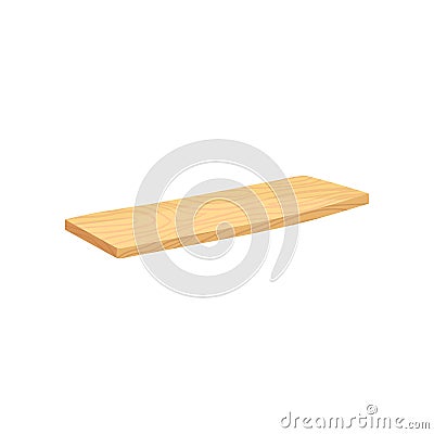 Flat vector icon of wooden plank board with natural texture. Organic material. Woodwork industry Vector Illustration