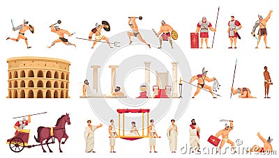 Ancient Rome Set Vector Illustration