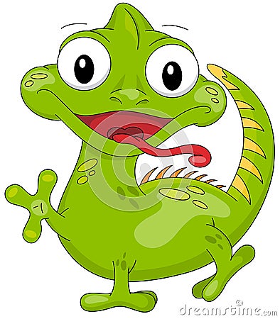 Cartoon iguana Vector Illustration