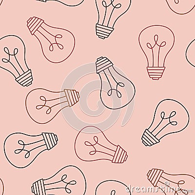 Cartoon illumination seamless light bulbs pattern for wrapping paper and fabrics and linens and kids clothes print Cartoon Illustration