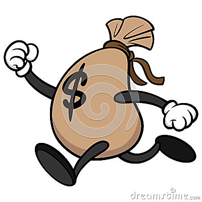 Money Running Away Vector Illustration