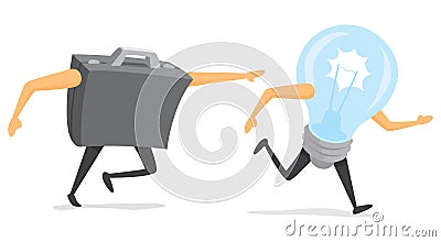 Business portfolio chasing the next big idea Vector Illustration