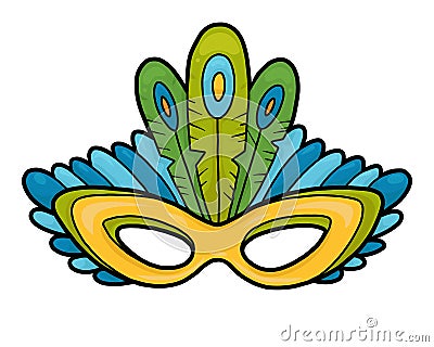 Cartoon illustration for children, Carnival mask Vector Illustration