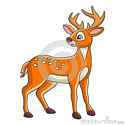 Cartoon illustration cool deer Vector Illustration