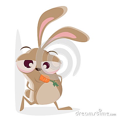Funny cartoon illustration of a cool rabbit Vector Illustration