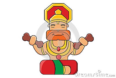 Cartoon Illustration Of God Lord Hanuman Vector Illustration